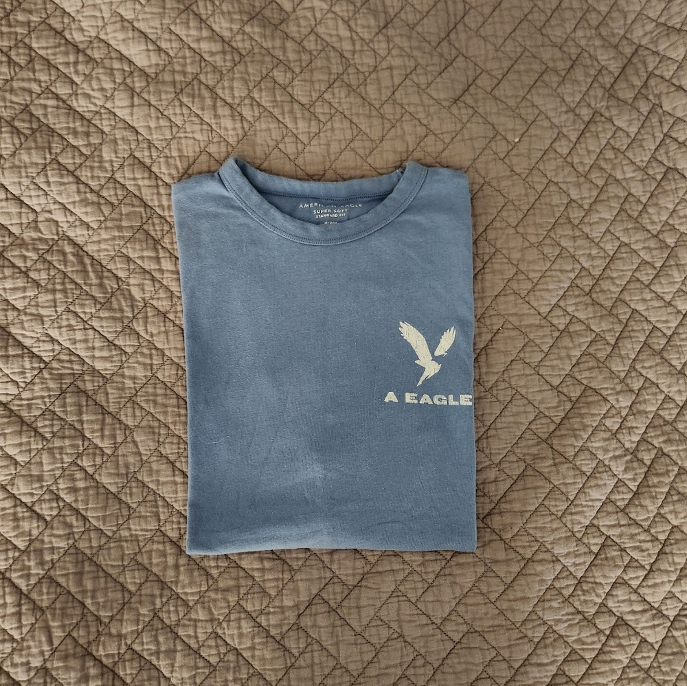 Mens Blue American Eagle Tee